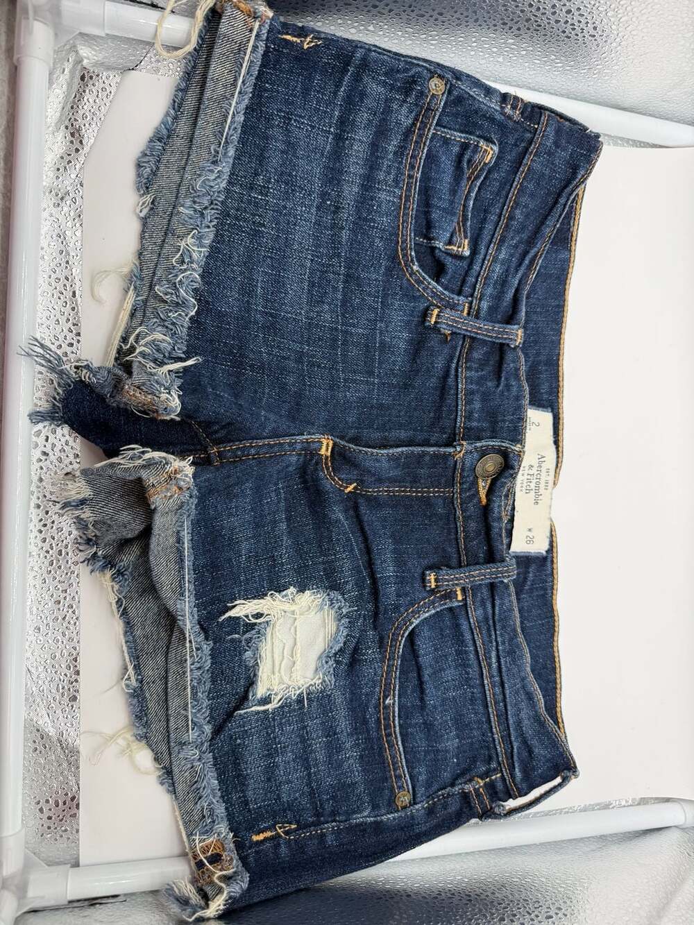 Abercrombie & Fitch Distressed Raw Hem Denim Cutoff Shorts